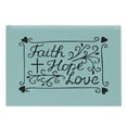 thumbnail image 1 of Hope Cutting Board, Hand Lettering Faith Hope Love Words with Floral Arrangement Hearts, Decorative Tempered Glass Cutting and Serving Board, Large Size, Pale Blue and Black, by Ambesonne, 1 of 1