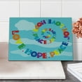 thumbnail image 1 of Hope Cutting Board, Rainbow Colored Love Hope Peace Joy Message with Sixties Inspired Floral Illustration, Decorative Tempered Glass Cutting and Serving Board, Small Size, Multicolor, by Ambesonne, 1 of 1