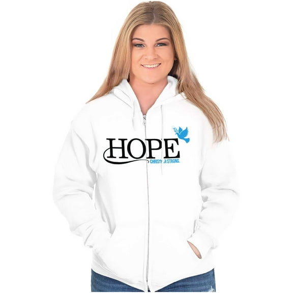 Hope Dove Christian Bible Womens Plus Size Graphic Zipper Hoodie Brisco Brands 2X