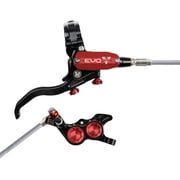 Hope EVO GR4 Disc Brake and Lever Set - Right Hand, Post Mount, 4-Piston, Braided Hydraulic Hose, Black/Red