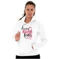 thumbnail image 1 of Hope Faith Love Breast Cancer Support Women Plus Size Graphic Pullover Hoodie Brisco Brands 4X, 1 of 4