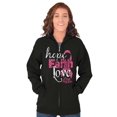 thumbnail image 1 of Hope Faith Love Breast Cancer Support Zip Hoodie Sweatshirt Women Brisco Brands X, 1 of 6