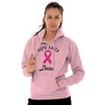 thumbnail image 1 of Hope Faith love Breast Cancer Ribbon Hoodie Sweatshirt Women Brisco Brands X, 1 of 6