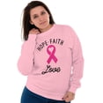 thumbnail image 1 of Hope Faith love Breast Cancer Ribbon Women Crewneck Sweatshirt Brisco Brands S, 1 of 6