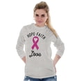 thumbnail image 1 of Hope Faith love Breast Cancer Ribbon Women Plus Size Long Sleeve Graphic Tee Brisco Brands 2X, 1 of 5