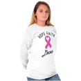 thumbnail image 1 of Hope Faith love Breast Cancer Ribbon Women's Long Sleeve T Shirt Brisco Brands S, 1 of 6