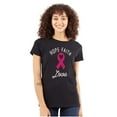 thumbnail image 1 of Hope Faith love Breast Cancer Ribbon Womens Fitted Plus Size Graphic Tee Brisco Brands 2X, 1 of 5