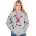 thumbnail image 1 of Hope Faith love Breast Cancer Ribbon Zip Hoodie Sweatshirt Women Brisco Brands L, 1 of 6