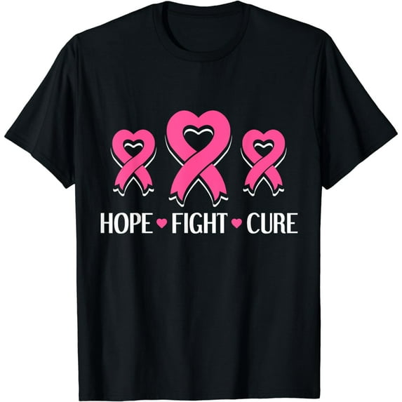 Hope Fight Cure - Breast Cancer Awareness Month T-Shirt