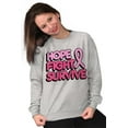 thumbnail image 1 of Hope Fight Survive Breast Cancer Women Crewneck Sweatshirt Brisco Brands L, 1 of 6