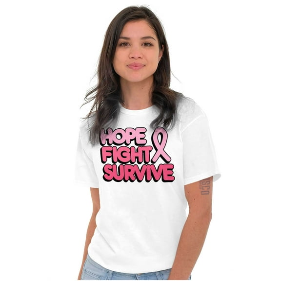 Hope Fight Survive Breast Cancer Women's Plus Size Graphic Tee Brisco Brands 3X