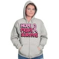 thumbnail image 1 of Hope Fight Survive Breast Cancer Zip Hoodie Sweatshirt Women Brisco Brands S, 1 of 6