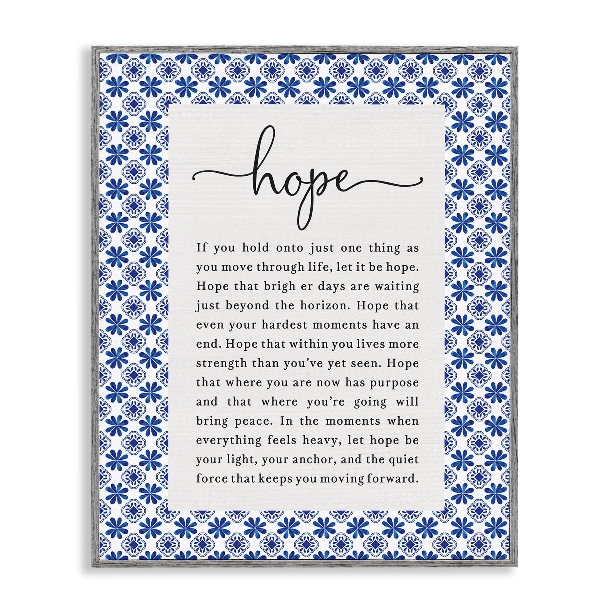 Hope For Brighter Days Gray Framed Giclee Art, design by Lettered and Lined