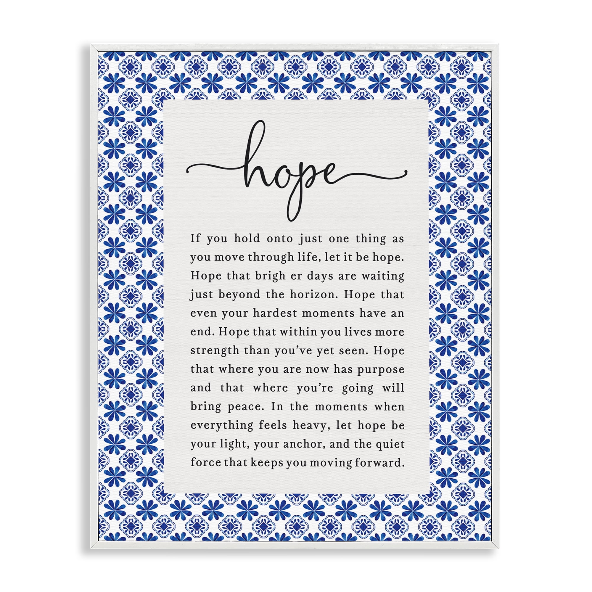Hope For Brighter Days White Framed Giclee Art, design by Lettered and Lined