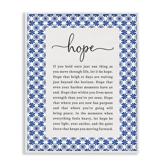 Stupell Industries Traditional Hope For Brighter Days White Framed Giclee Art, 11 x 14, by Lettered and Lined