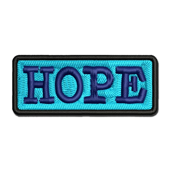 Hope Fun Text Applique Multi-Color Embroidered Hook & Loop Patch - 2.0 Inch Mini