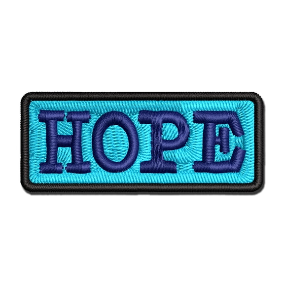 Hope Fun Text Applique Multi-Color Embroidered Iron-On Patch - 2.0 Inch Mini