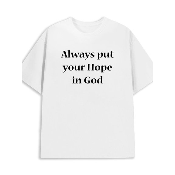 Hope in God men's 180G 100% Cotton white Retro Unisex Shirt Cotton tshirts Trendy Unisex Shirt Graphic tshirts Unique Design Unisex Shirt Graphic tshirts
