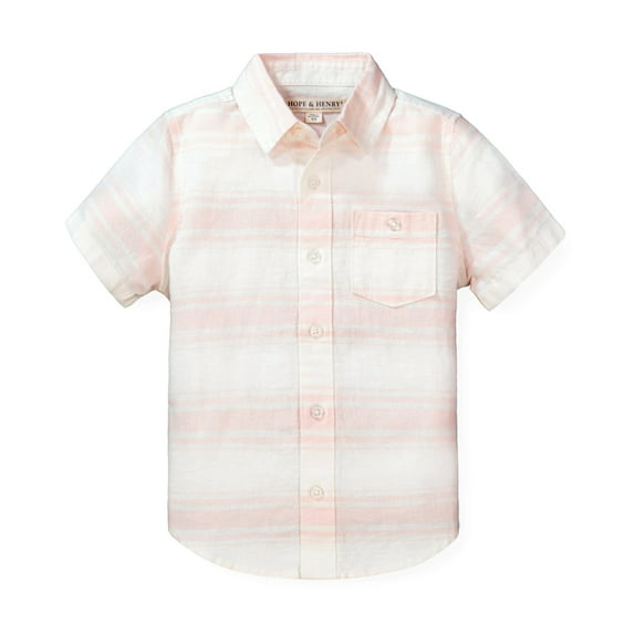 Hope & Henry Boys' Linen Short Sleeve Button Down Shirt