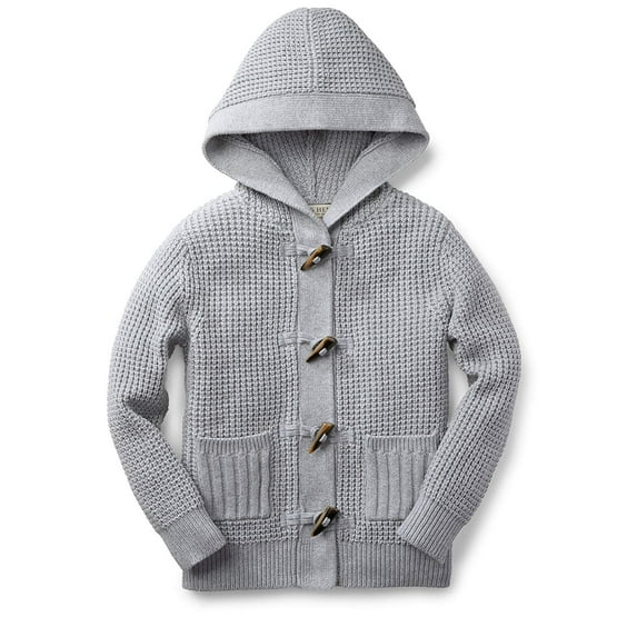 Hope & Henry Boys' Waffle Stitch Hooded Sweater
