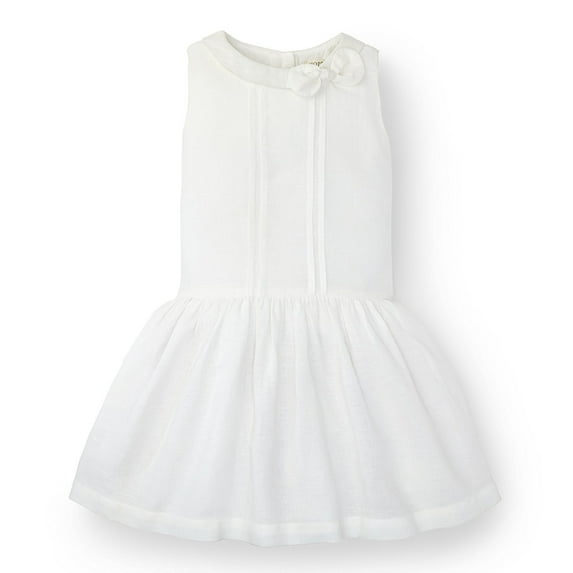 Hope & Henry Girls' Collared Drop Waist Dress | White