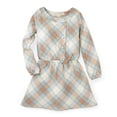 thumbnail image 1 of Hope & Henry Girls' Drop Waist Dress | Tan & Blue Plaid, 1 of 3