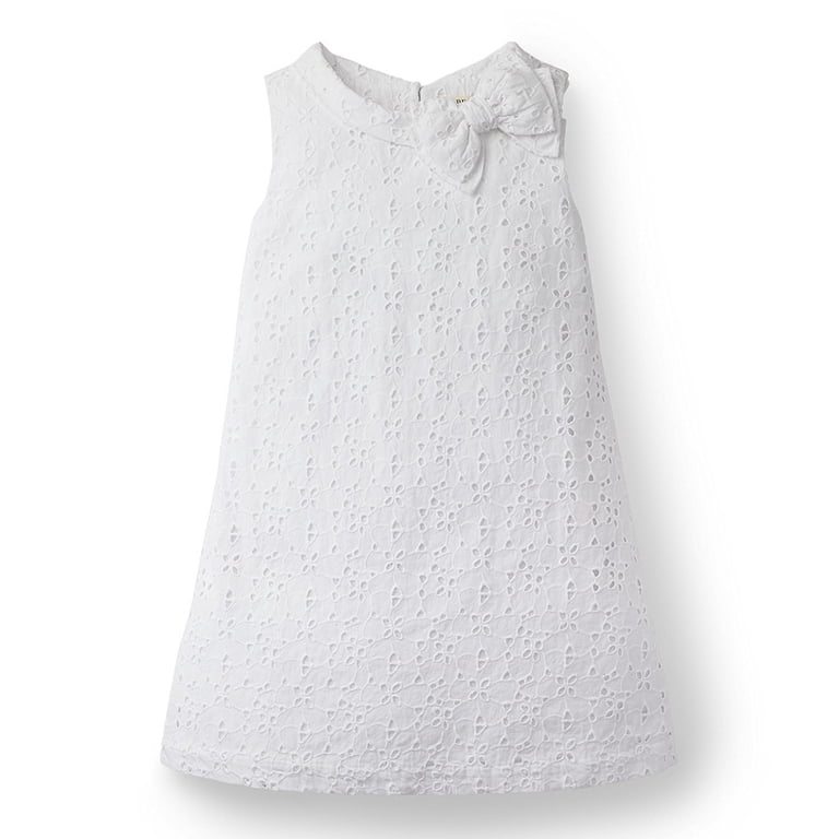 white christmas dresses Twiggy Shift Dress in White Eyelet Fabric – Classic Six