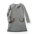 thumbnail image 1 of Hope & Henry Girls' Grey Ponte Quilted Riding Dress, 1 of 4