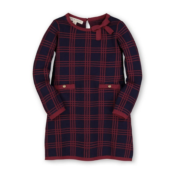 Hope & Henry Girls' Long Sleeve Bow Detail Sweater Dress