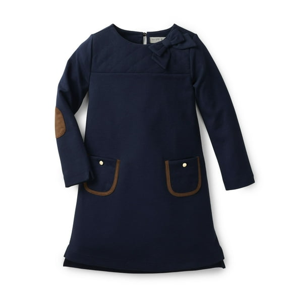 Hope & Henry Girls' Navy Ponte Quilted Riding Dress Size 5