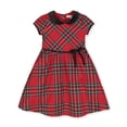 thumbnail image 1 of Hope & Henry Girls' Peter Pan Collar Dress with Velvet Trim, 1 of 3