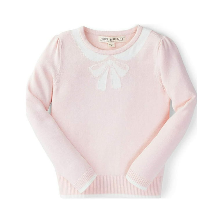 Hope & Henry Girls' Trompe L'oeil Sweater in Organic Cotton - Walmart.com