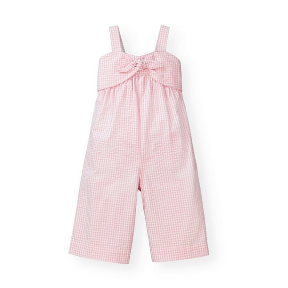 Hope & Henry Girls' Wide Leg Sleeveless Jumpsuit with Bow Front