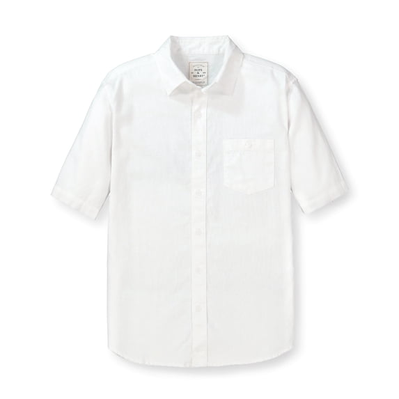 Hope & Henry Mens' Linen Short Sleeve Button Down Shirt