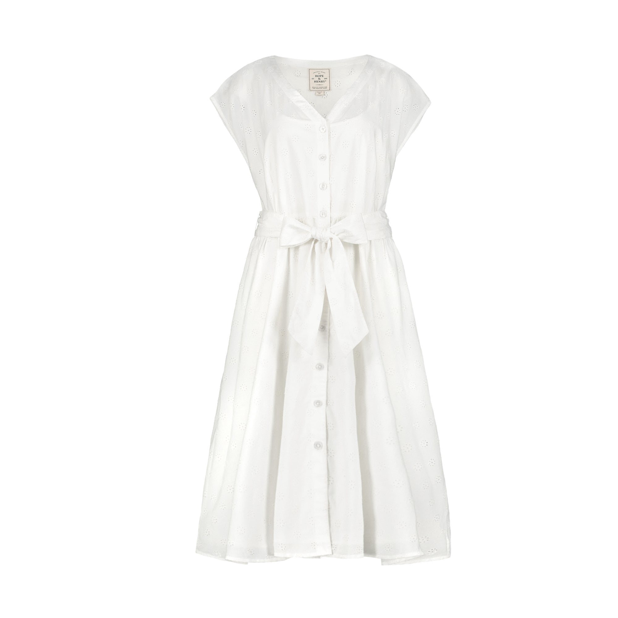 chinese dress ladies White Belted Button Front Midi Dress - All Dresses