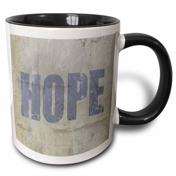 3drose, Hope - Inspirational Words - Art, 11oz Two-tone Black Mug