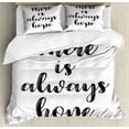 thumbnail image 1 of Hope King Size Duvet Cover Set, There is Always Hope Hand Lettering Style Illustration Inspirational Vintage, Decorative 3 Piece Bedding Set with 2 Pillow Shams, Black and White, by Ambesonne, 1 of 3