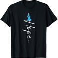 thumbnail image 1 of Hope Light Blue Ribbon Survivor Prostate Cancer Awareness T-Shirt100% cotton short-sleeved shirt for both men and women, 1 of 6