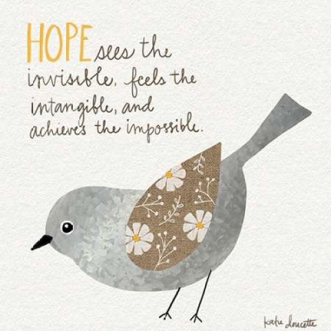 Hope Metal Bird Canvas Art - Katie Doucette (24 x 24)