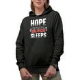 thumbnail image 1 of Hope Never Sleeps, Inspirational Quote, Black Hooded Sweatshirt or Hoodie, 3XL, 1 of 5