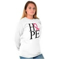 thumbnail image 1 of Hope Pink Ribbon Breast Cancer BCA Women's Long Sleeve T Shirt Brisco Brands L, 1 of 6