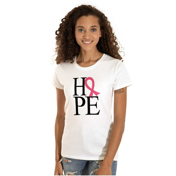 Hope Pink Ribbon Breast Cancer BCA Womens Fitted Plus Size Graphic Tee Brisco Brands 3X