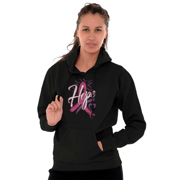 Hope Pink Ribbon Heart Breast Cancer Hoodie Sweatshirt Women Brisco Brands S