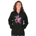 thumbnail image 1 of Hope Pink Ribbon Heart Breast Cancer Womens Plus Size Graphic Zipper Hoodie Brisco Brands 4X, 1 of 5