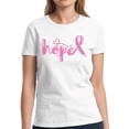 thumbnail image 1 of Hope Pink Ribbon TShirt for Women Awareness Ladies T-Shirt - S M L XL 2XL 3XL Graphic Tee - Breast Cancer Awareness Gift Women Shirt, 1 of 2