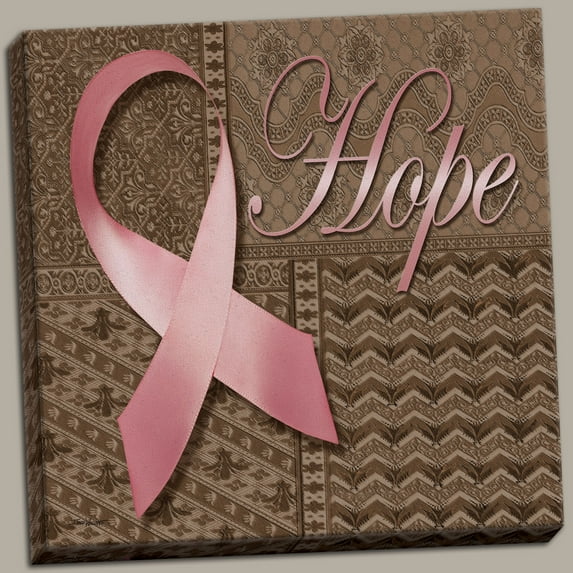Hope~ Pink Ribbon for Breast Cancer Awareness; One 12x12 Hand-Stretched Canvas