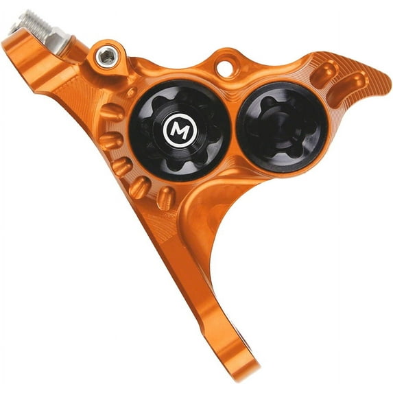 Hope RX4+ Disc Brake Caliper - Front Flat Mount Direct, +20mm, Mineral Oil Type, Orange