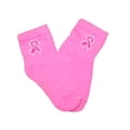 thumbnail image 1 of Hope Ribbon Breast Cancer Support Quarter Crew Socks - Pink size 6-8.5, 1 of 1