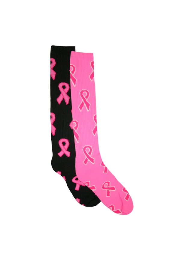 Hope Ribbon Mismatch Knee Socks (Medium 9-11)