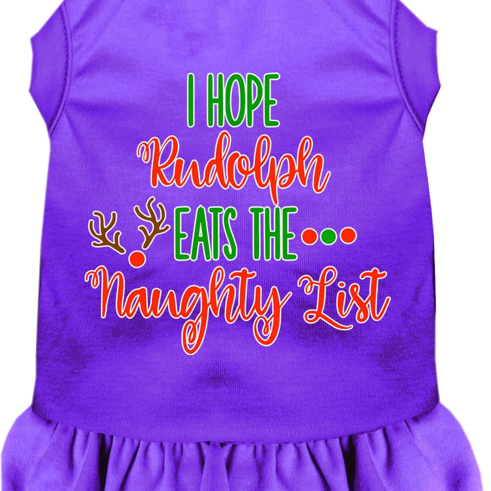 Hope Rudolph Eats Naughty List Screen Print Dog Dress - Walmart.com